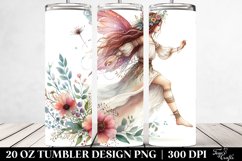 Boho Fairy Watercolor Clipart 20 Oz Tumbler Product Image 2