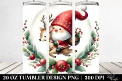 Cute Christmas Gnome and Deer PNG Product Image 2