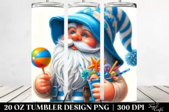 Detailed Gnome with Blue Hat | 20 oz Tumbler Product Image 2