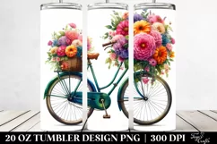 Vintage Bicycle Flowers Tumbler Product Image 2