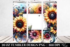 Abstract Sunflower Frame Tumbler Product Image 2