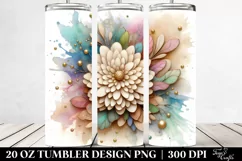 Pastel Chrysanthemum, Transparent 20 Oz Tumbler Product Image 2