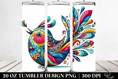 Colorful Whimsical Bird | 20 Oz Tumbler Product Image 2