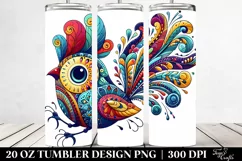 Colorful Whimsical Bird | 20 Oz Tumbler Product Image 2