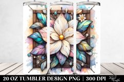 Abstract y Wooden Gardenia, Transparent 20 Oz Tumbler Product Image 2