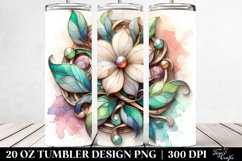 Abstract y Wooden Gardenia, Transparent 20 Oz Tumbler Product Image 2