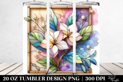 Abstract y Wooden Gardenia, Transparent 20 Oz Tumbler Product Image 2