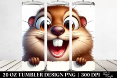 Crazy Groundhog on White Paper | 20 Oz Tumbler Product Image 2