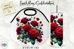Watercolour Roses Lunch Bag | Watercolour Roses Tumbler Wrap Product Image 1