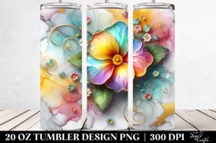 20 Oz Tumbler Sublimation | Colorful Primrose Design Product Image 2