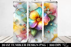 20 Oz Tumbler Sublimation | Colorful Primrose Design Product Image 2