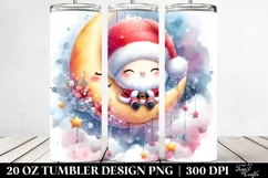 Vibrant Santa Moon Snowflakes | 20 oz Tumbler Product Image 2