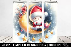 Vibrant Santa Moon Snowflakes | 20 oz Tumbler Product Image 2