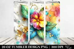 20 Oz Tumbler Sublimation | Colorful Primrose Design Product Image 2