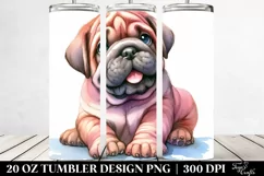 Expressive Baby Watercolor Mastiff, Transparent 20 Oz Product Image 2