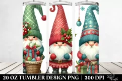 Watercolor Cute Christmas Gnomes, Transparent 20 Oz Tumbler Product Image 2