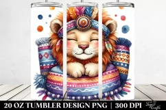20 Oz Tumbler Sublimation | Boho Baby Lion Watercolor Product Image 2