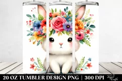Cute Bunny with Flower Crown | 20 Oz Tumbler Product Image 2