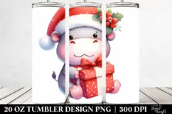 Baby Hippo Santa Hat | 20 oz Tumbler Product Image 2