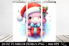 Baby Hippo Santa Hat | 20 oz Tumbler Product Image 2