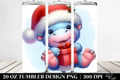 Baby Hippo Santa Hat | 20 oz Tumbler Product Image 2
