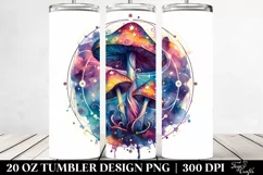 Vibrant Celestial Mushroom Clipart 20 Oz Tumbler Product Image 2