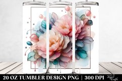 Abstract Pastel Peonies 20 Oz Tumbler Product Image 2