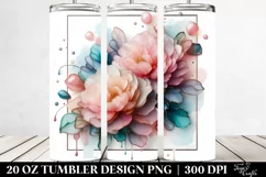 Abstract Pastel Peonies 20 Oz Tumbler Product Image 2