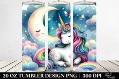 Colorful Unicorn with Moon | 20 Oz Tumbler Product Image 2
