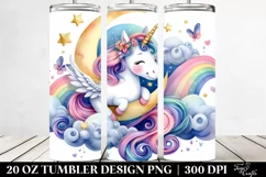Colorful Unicorn with Moon | 20 Oz Tumbler Product Image 2