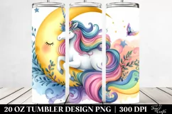 Colorful Unicorn with Moon | 20 Oz Tumbler Product Image 2