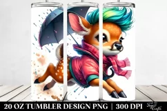 Cute Baby Deer with Cool Haircut, Transparent 20 Oz Tumbler Product Image 2
