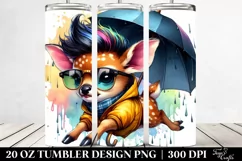 Cute Baby Deer with Cool Haircut, Transparent 20 Oz Tumbler Product Image 2