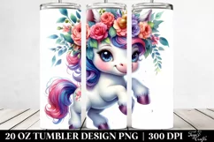 Jumping Baby Unicorn | 20 oz Tumbler Product Image 2