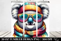 Colorful Koala Portrait | 20 oz Tumbler Product Image 2