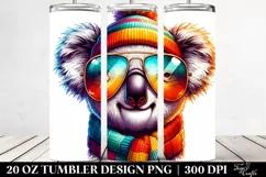 Colorful Koala Portrait | 20 oz Tumbler Product Image 2