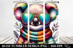 Colorful Koala Portrait | 20 oz Tumbler Product Image 2