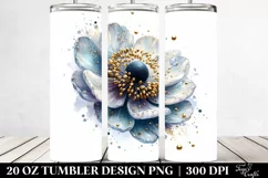 20 Oz Tumbler Sublimation | Shiny Anemone Design Product Image 2
