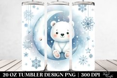 Cute Polar Bear with Snowflakes, Transparent 20 Oz Tumbler Product Image 2