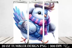 Cute Baby Dove for Winter, Transparent 20 Oz Tumbler Product Image 2