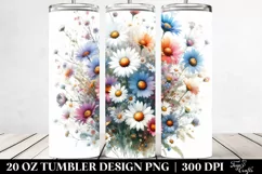Colorful Daisy Watercolor Tumbler Product Image 2