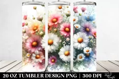 Colorful Daisy Washed Watercolor | 20 oz Tumbler Product Image 2