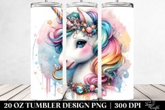 Artistic Unicorn Rings Watercolor Tumbler Design Product Image 2