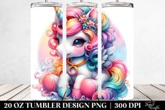 Artistic Unicorn Rings Watercolor Tumbler Design Product Image 2