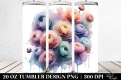 Abstract Pastel Ranunculus Transparent | 20 oz Tumbler Product Image 2