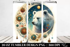 Colorful Retro Watercolor Bear Ornament 20 Oz Tumbler Product Image 2