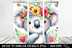 Koala with Flower Crown, Cute 20 Oz Tumbler Product Image 2