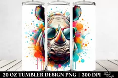 Rhino Sunglasses Paint Splashes Tumbler Design Product Image 2