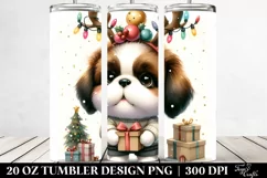 Expressive Baby Saint Bernard in Winter PNG Product Image 2