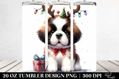 Expressive Baby Saint Bernard in Winter PNG Product Image 2